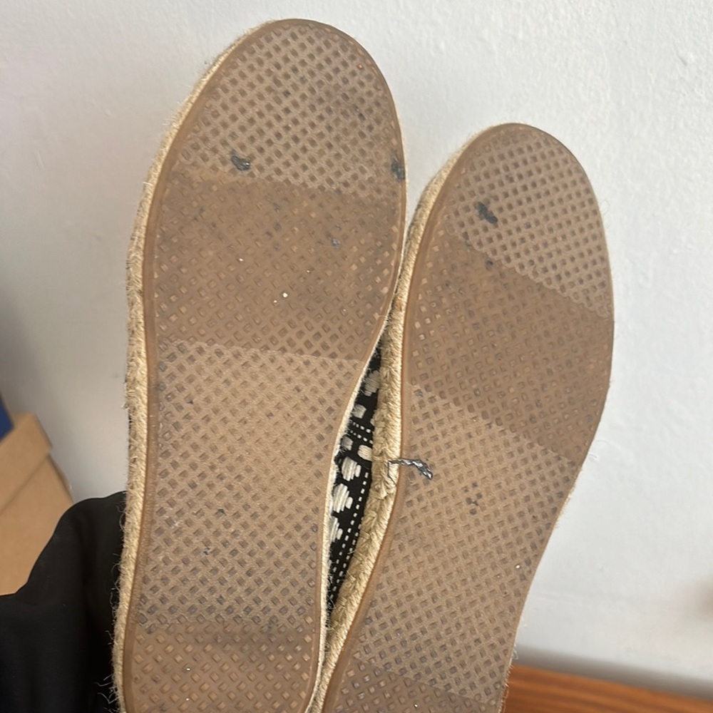 TOMS Women's Alpargata Rope Black and White Espadrilles - Picture 4 of 5